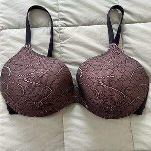 Warner's Lace Contour Bra - Black and Pink